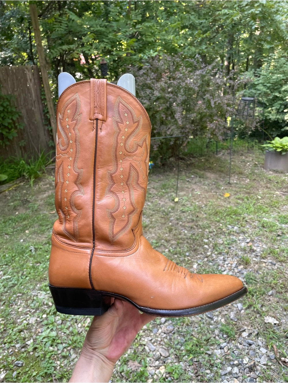 Justin Boots Vintage Tan Leather Western Boots Size 10 D